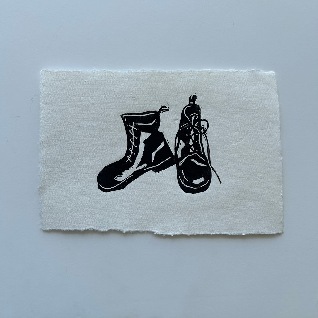 'Doc Marten Boots' A5 Linocut Print