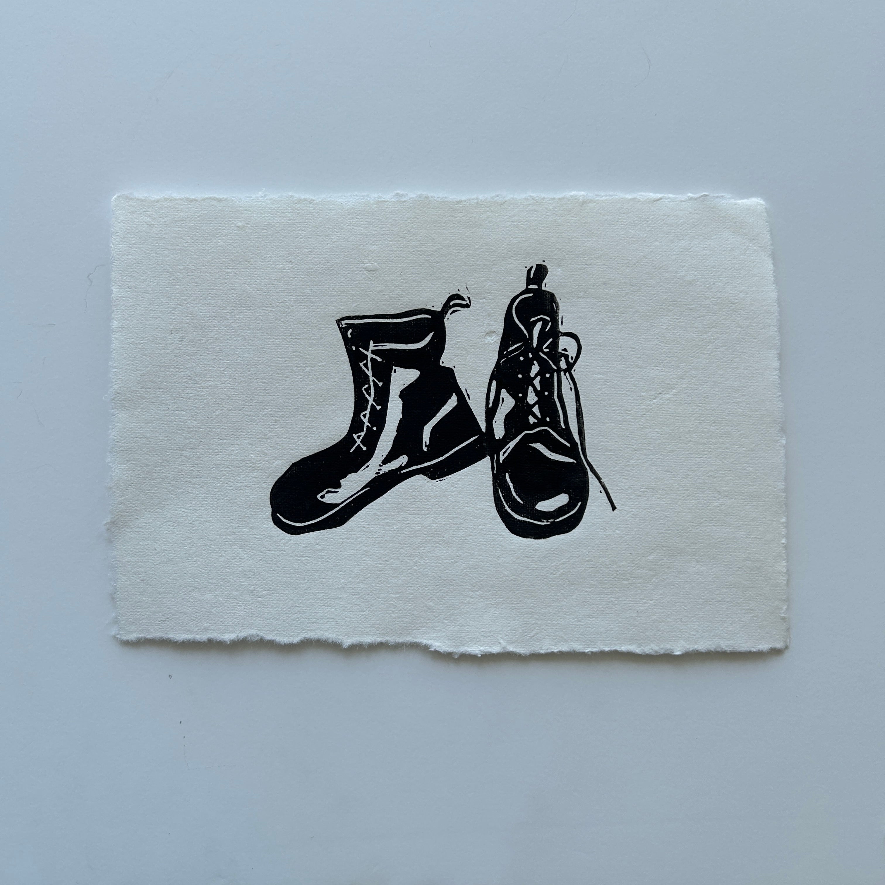 'Doc Marten Boots' A5 Linocut Print