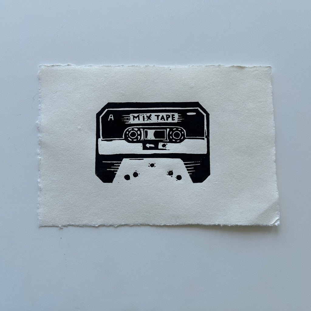 'Mix Tape' - A5 Linocut Print