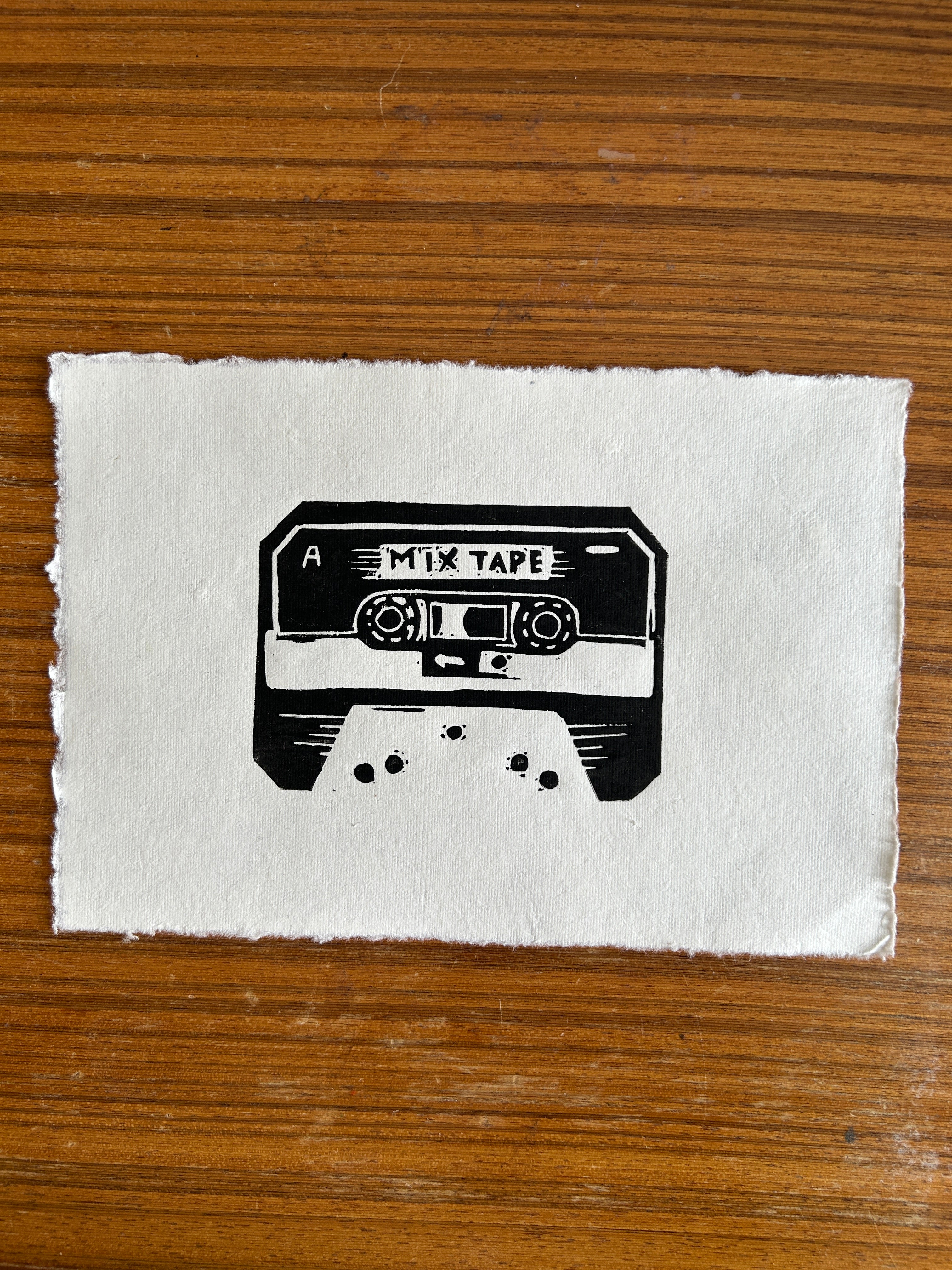 'Mix Tape' - A5 Linocut Print
