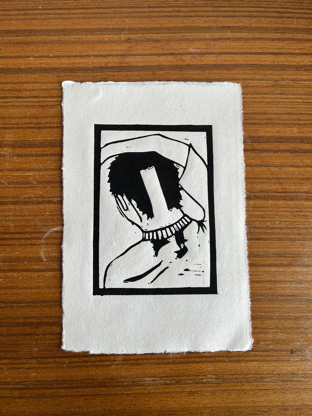 'Shave Your Head' A5 Linocut Print