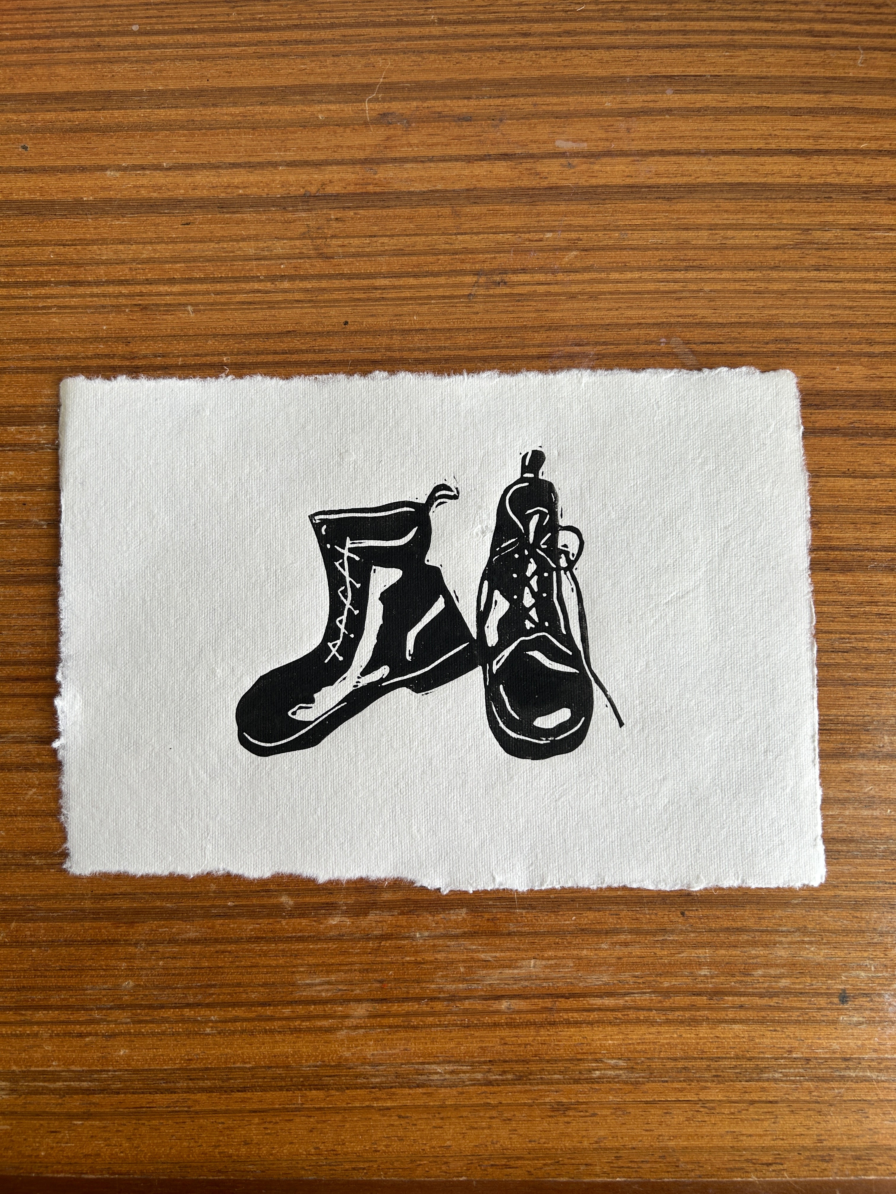 'Doc Marten Boots' A5 Linocut Print