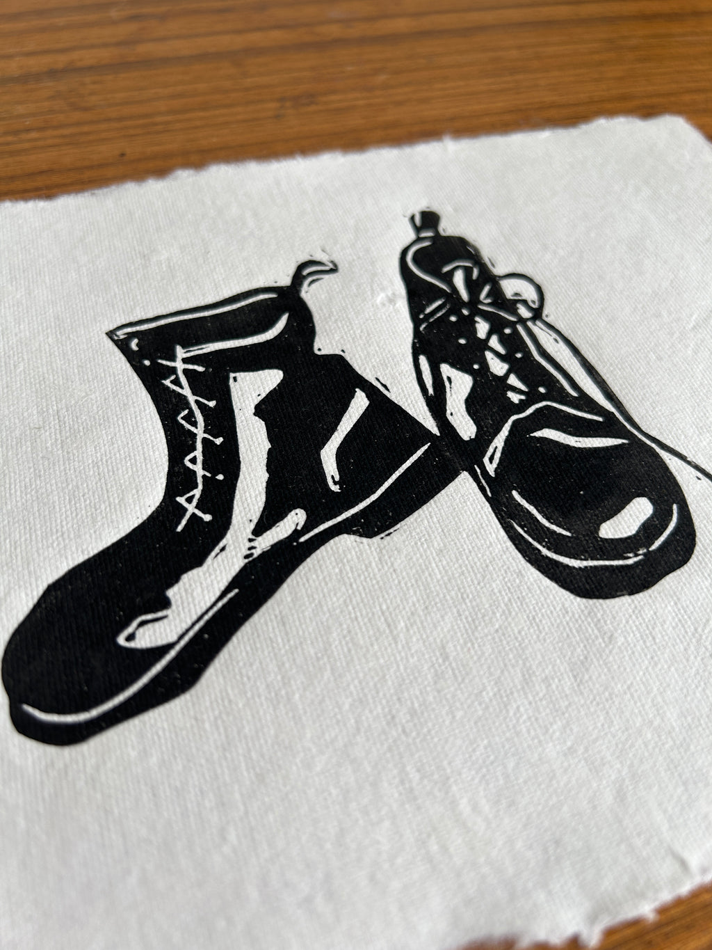 'Doc Marten Boots' A5 Linocut Print