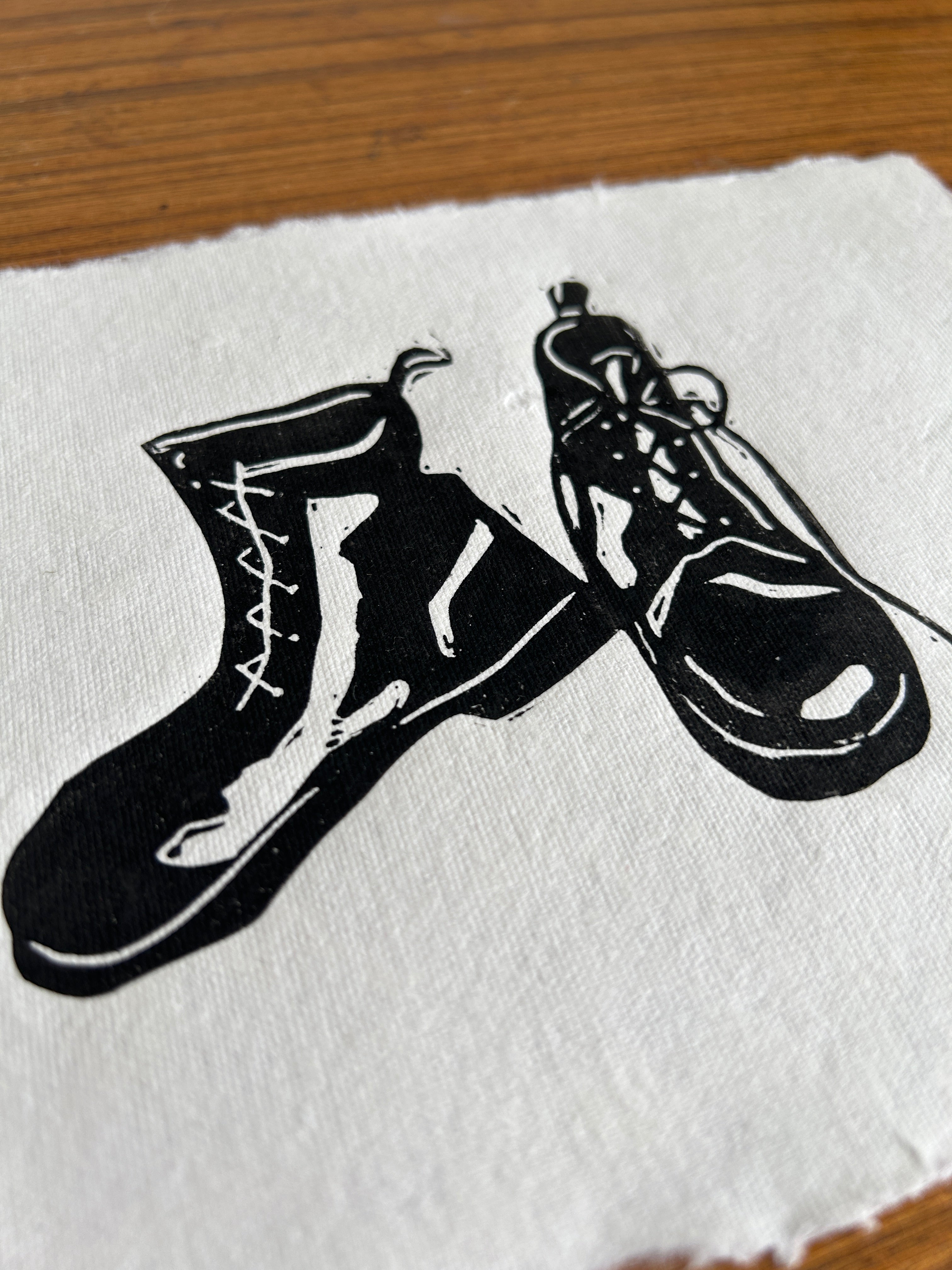 'Doc Marten Boots' A5 Linocut Print