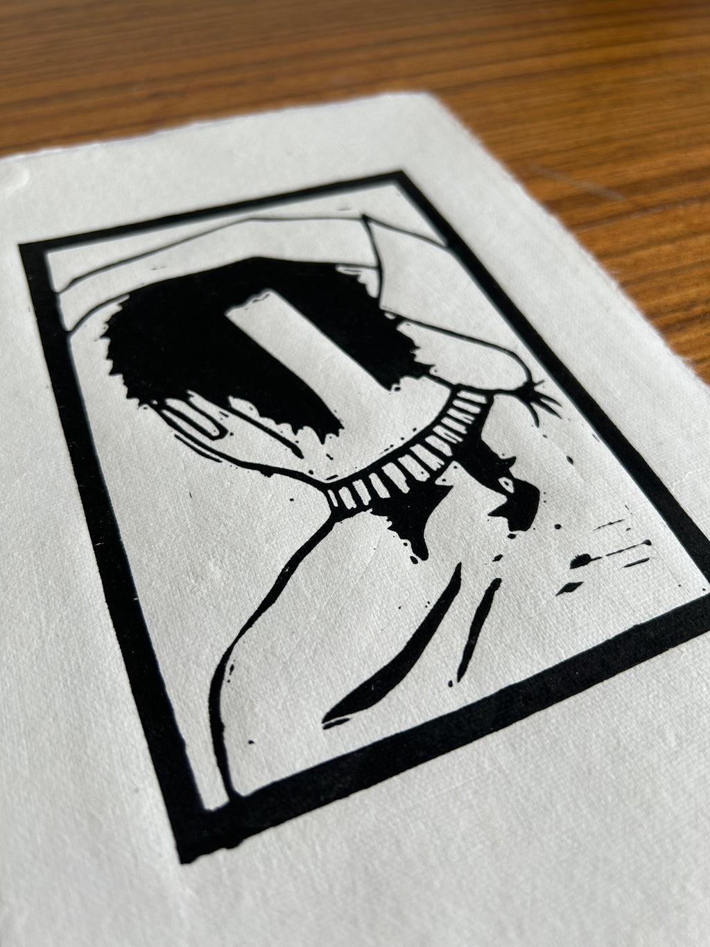 'Shave Your Head' A5 Linocut Print