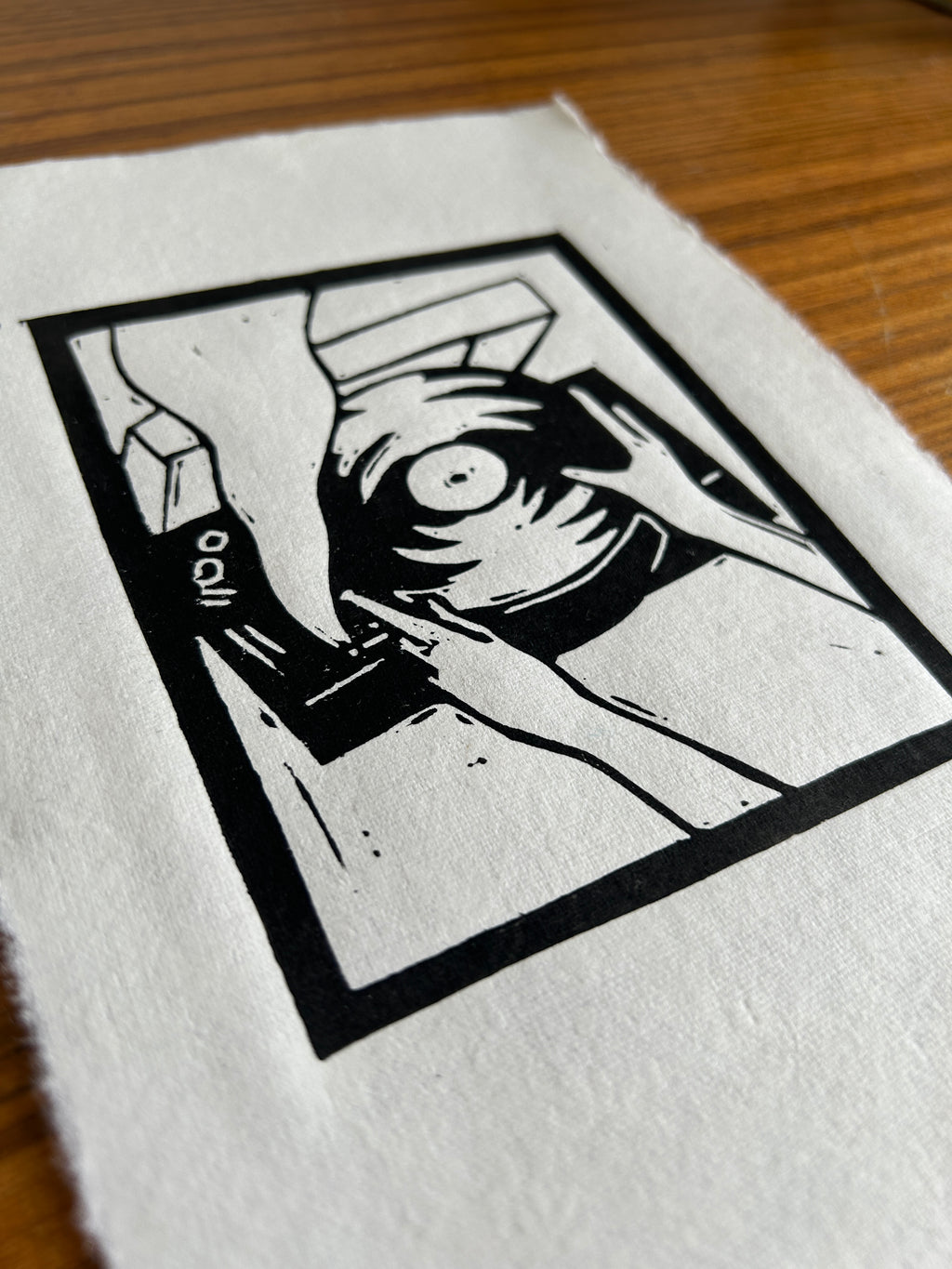 'Turntable' A5 Linocut Print
