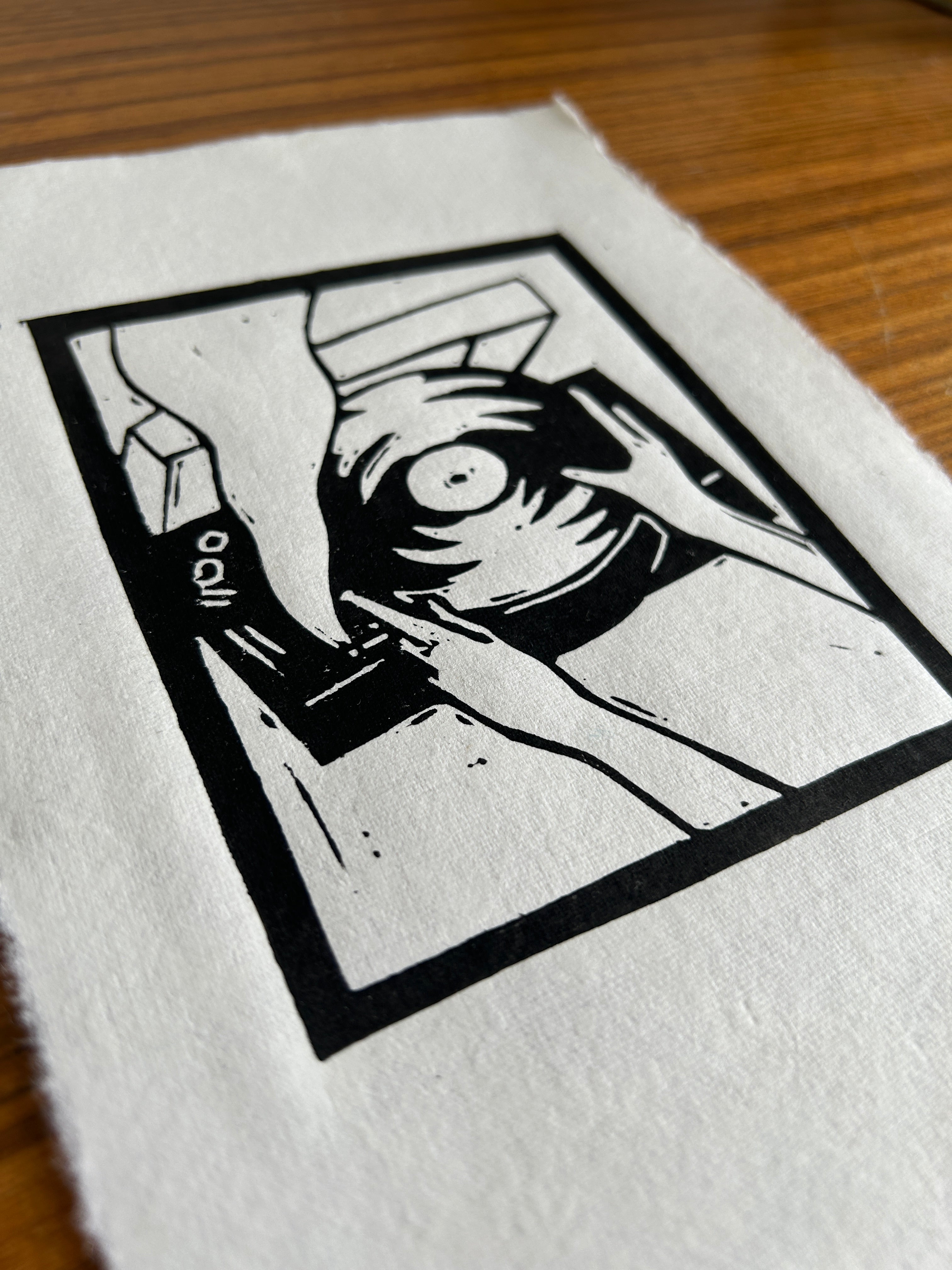 'Turntable' A5 Linocut Print