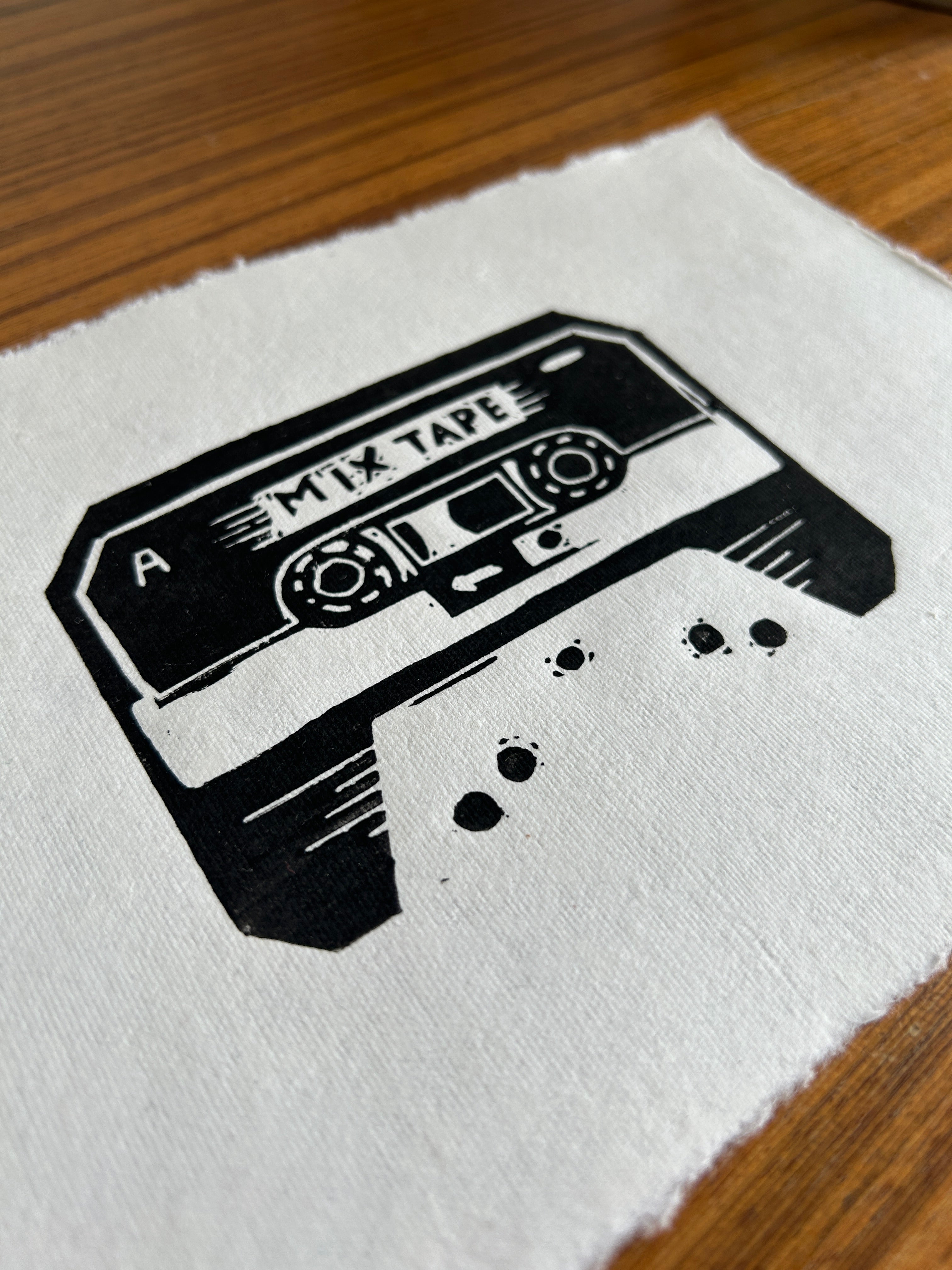 'Mix Tape' - A5 Linocut Print