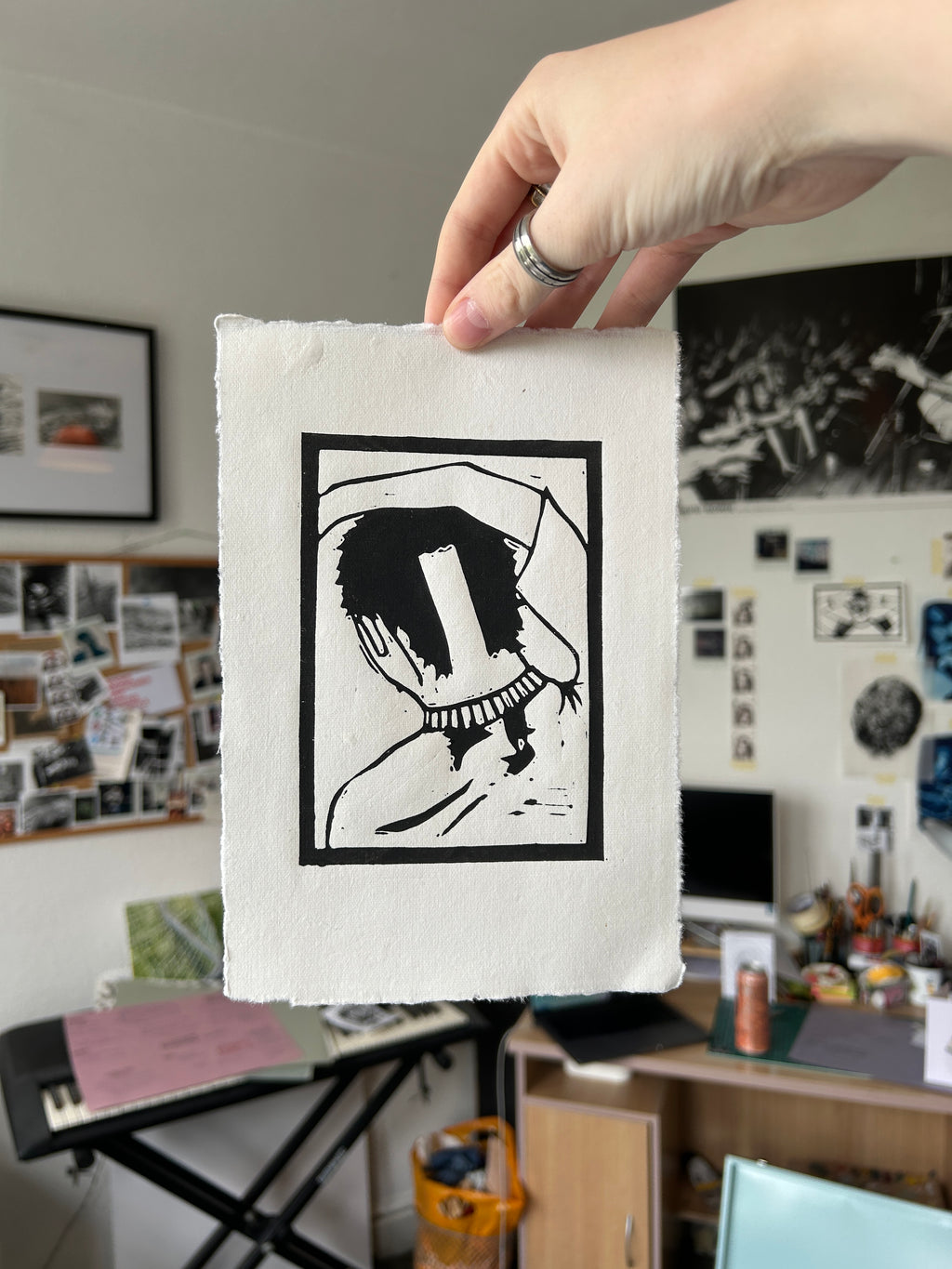 'Shave Your Head' A5 Linocut Print