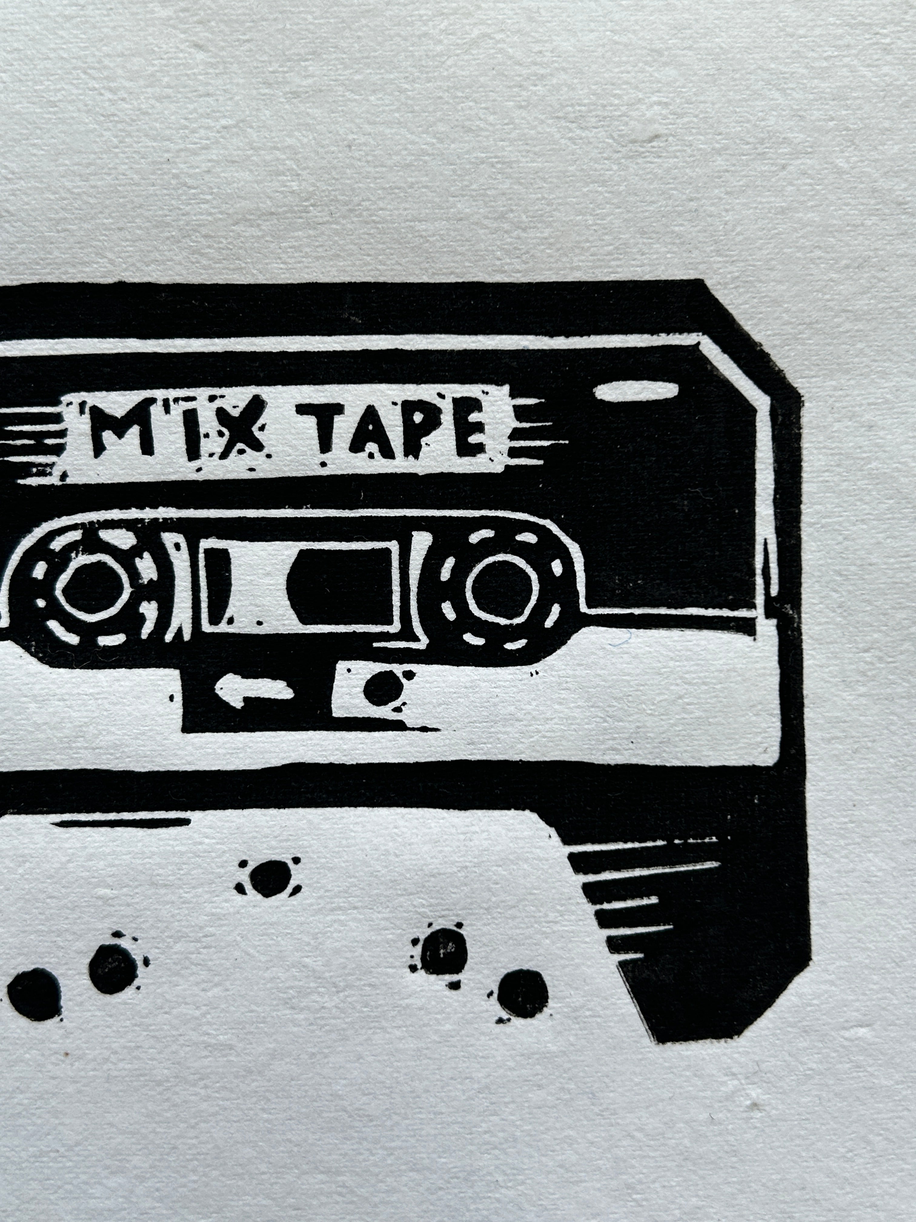 'Mix Tape' - A5 Linocut Print