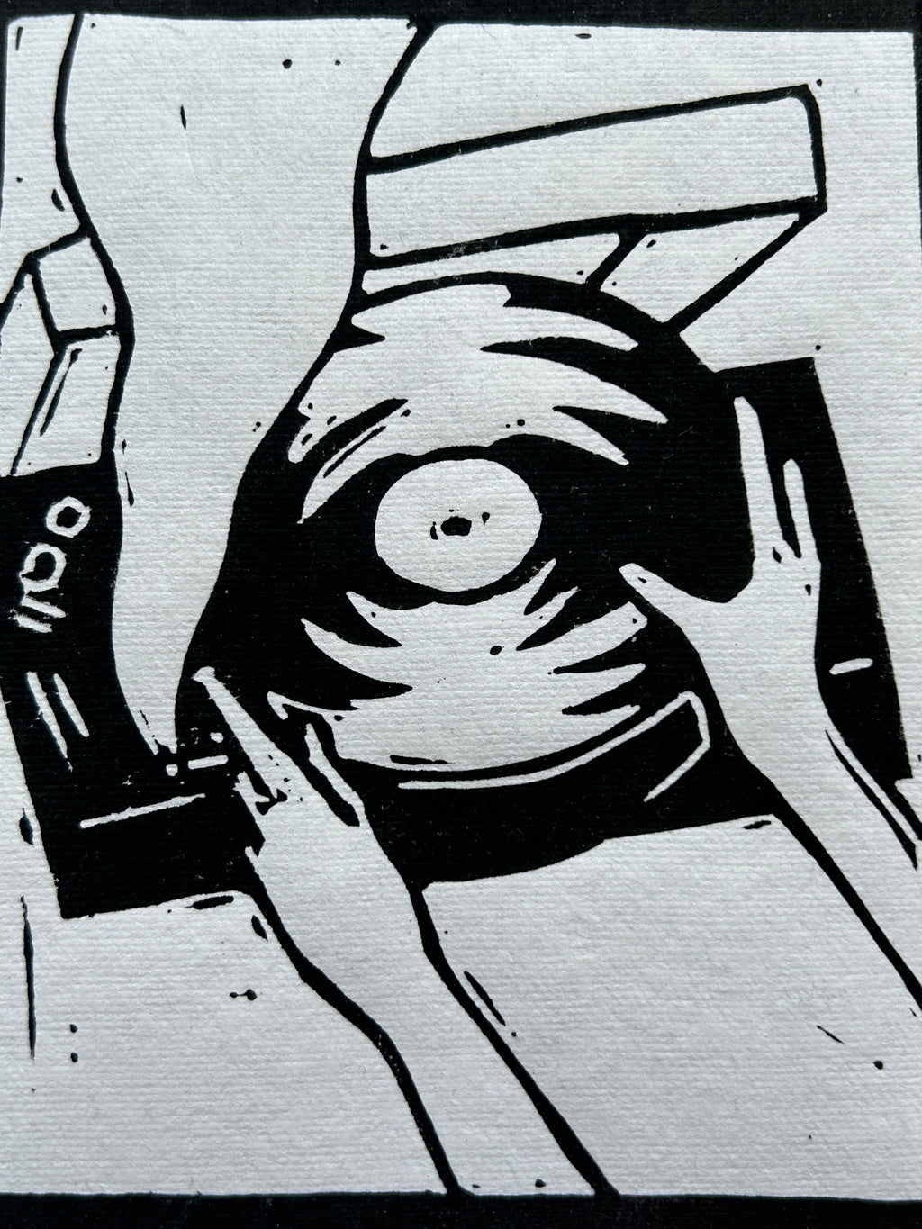 'Turntable' A5 Linocut Print