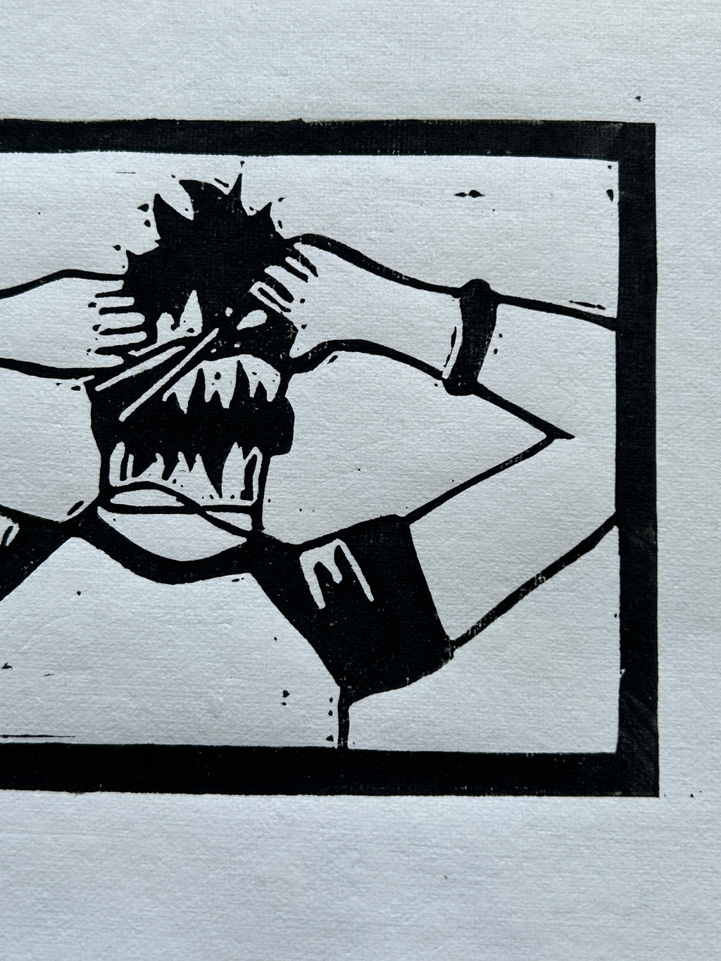 'Haircut' A5 Linocut Print