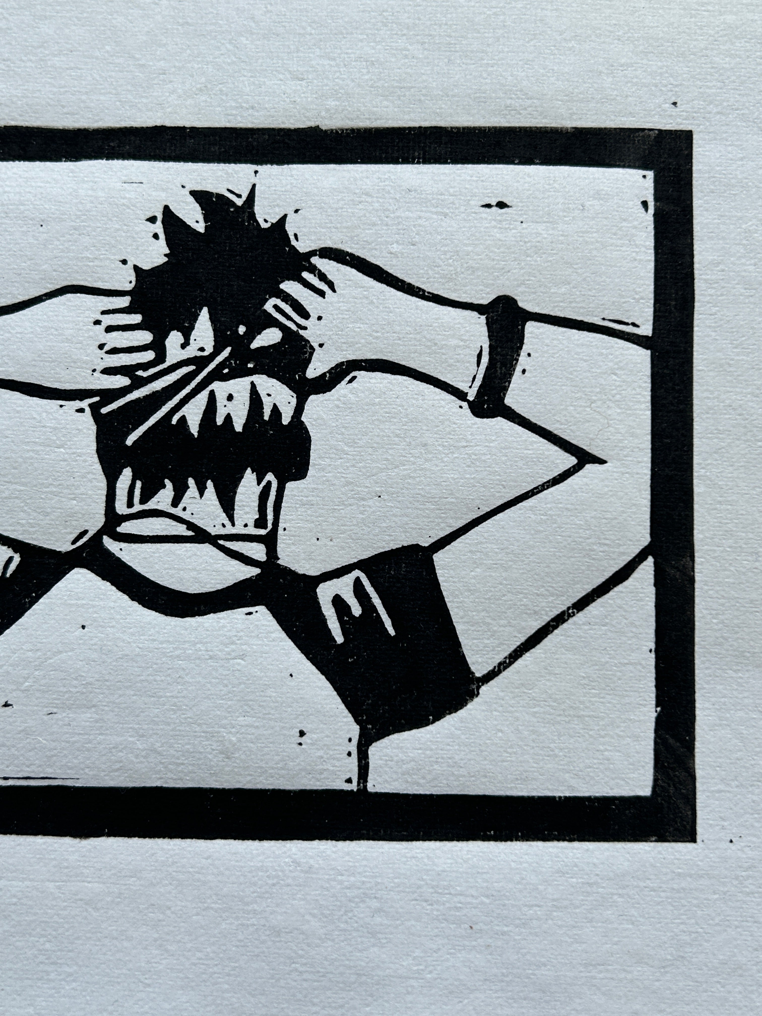 'Haircut' A5 Linocut Print