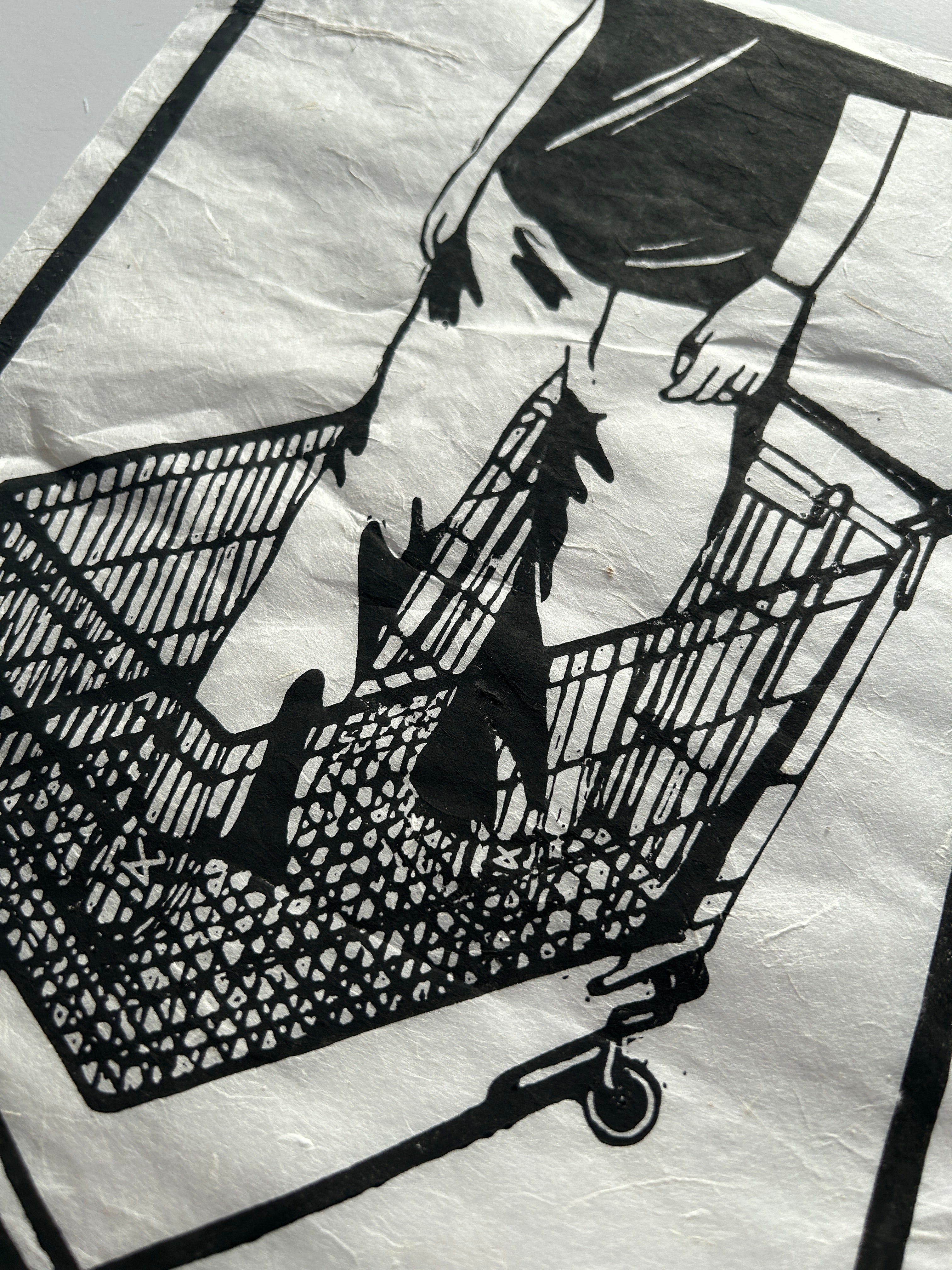 'Shopping Spree' A4 Linocut Print